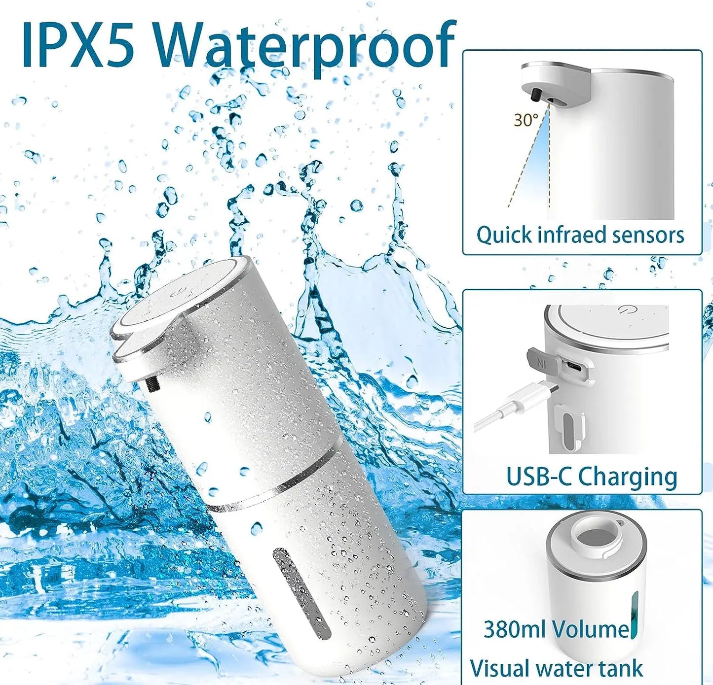 Automatic Touchless Foam Soap Dispenser (Rechargeable)