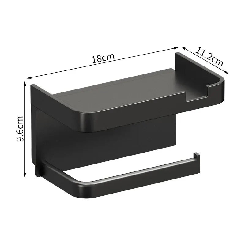 Toilet Paper Holder with Phone Shelf