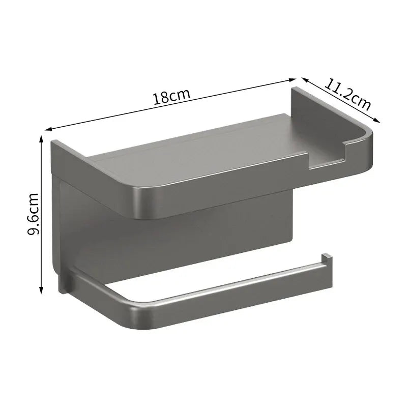 Toilet Paper Holder with Phone Shelf